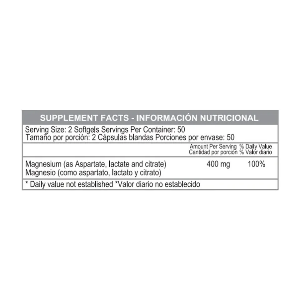 SUPER MAGNESIUM FORMULA 400 MG (MAGNESIUM CITRATE, ASPARTATE, AND LACTATE)
