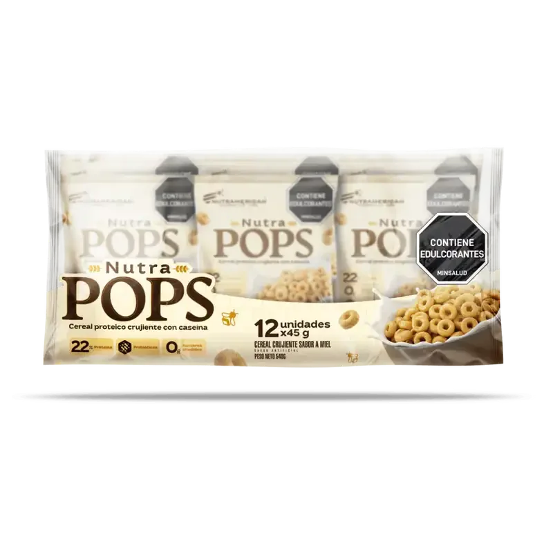 Nutra Pops Pack 12 Unidades Cereal Miel - Nutramerican Pharma