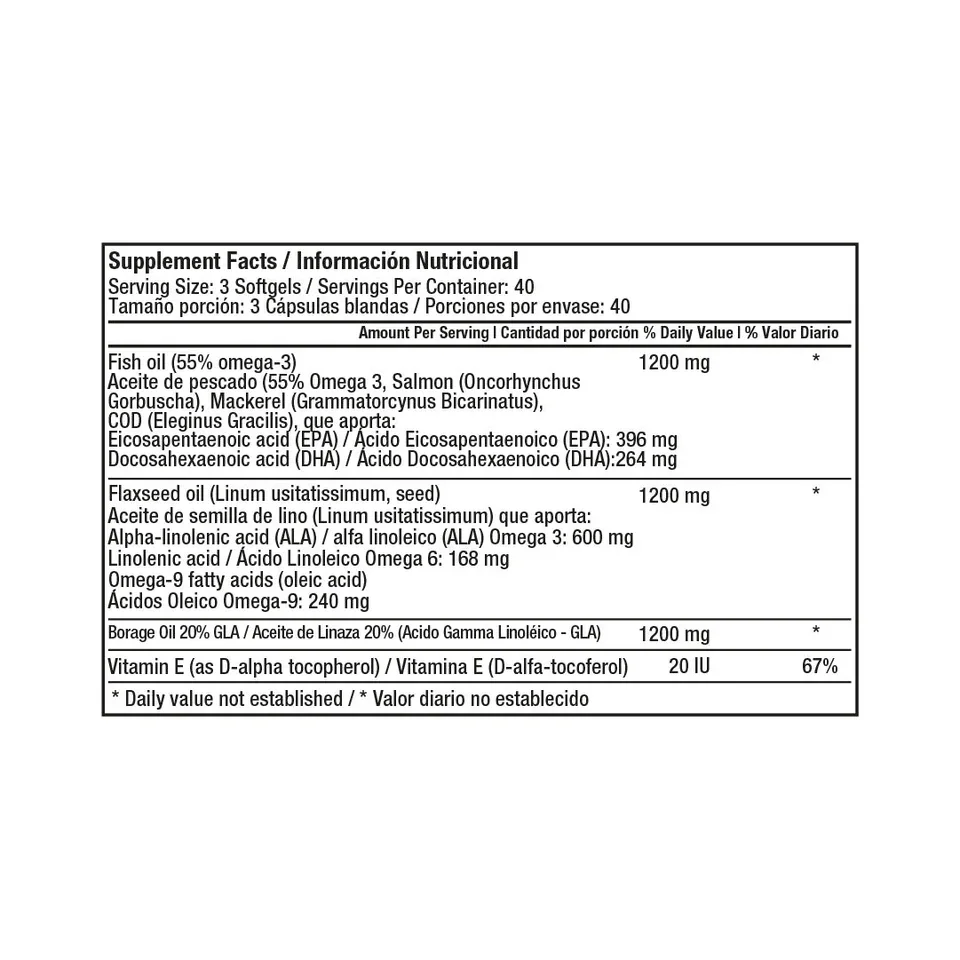 TRIPLE OMEGA 3-6-9 1200MG (VITAMIN E, FLAXSEED OIL, BORAGE SEED OIL, FISH OIL)