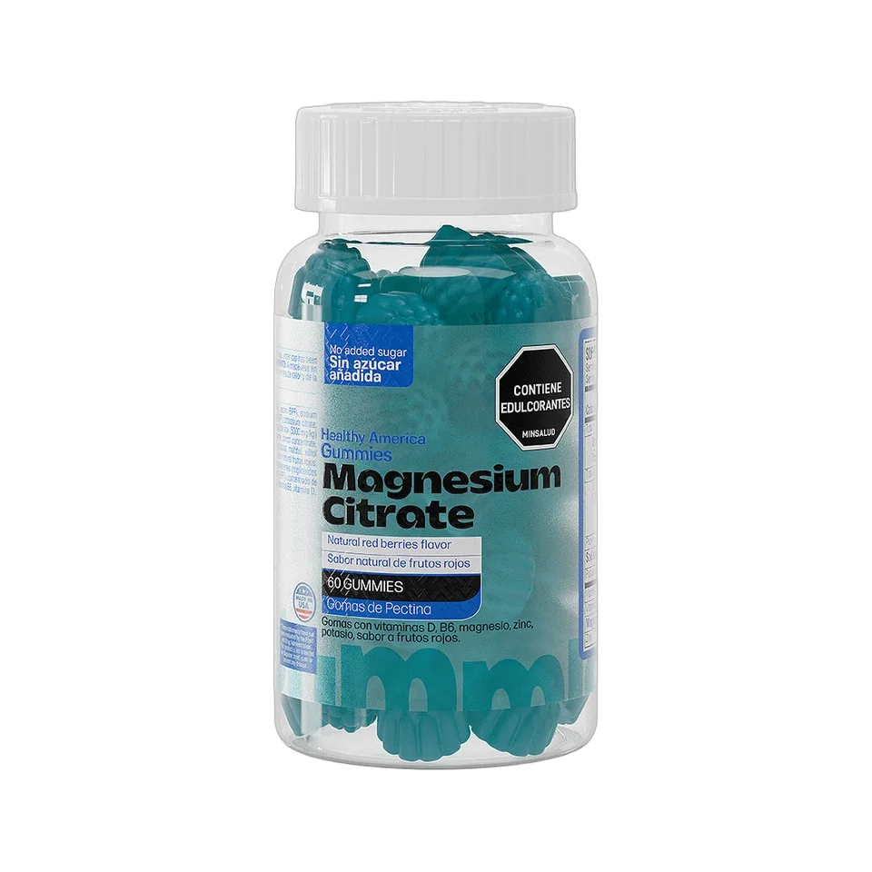 Magnesium Citrate Gummy Red Berries Flavor 60 Gomas - Healthy America